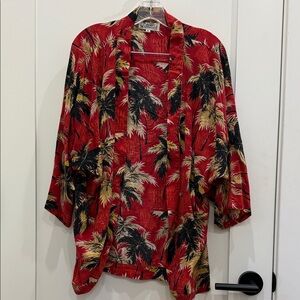 Avanti Red and Black Tropical Kimono